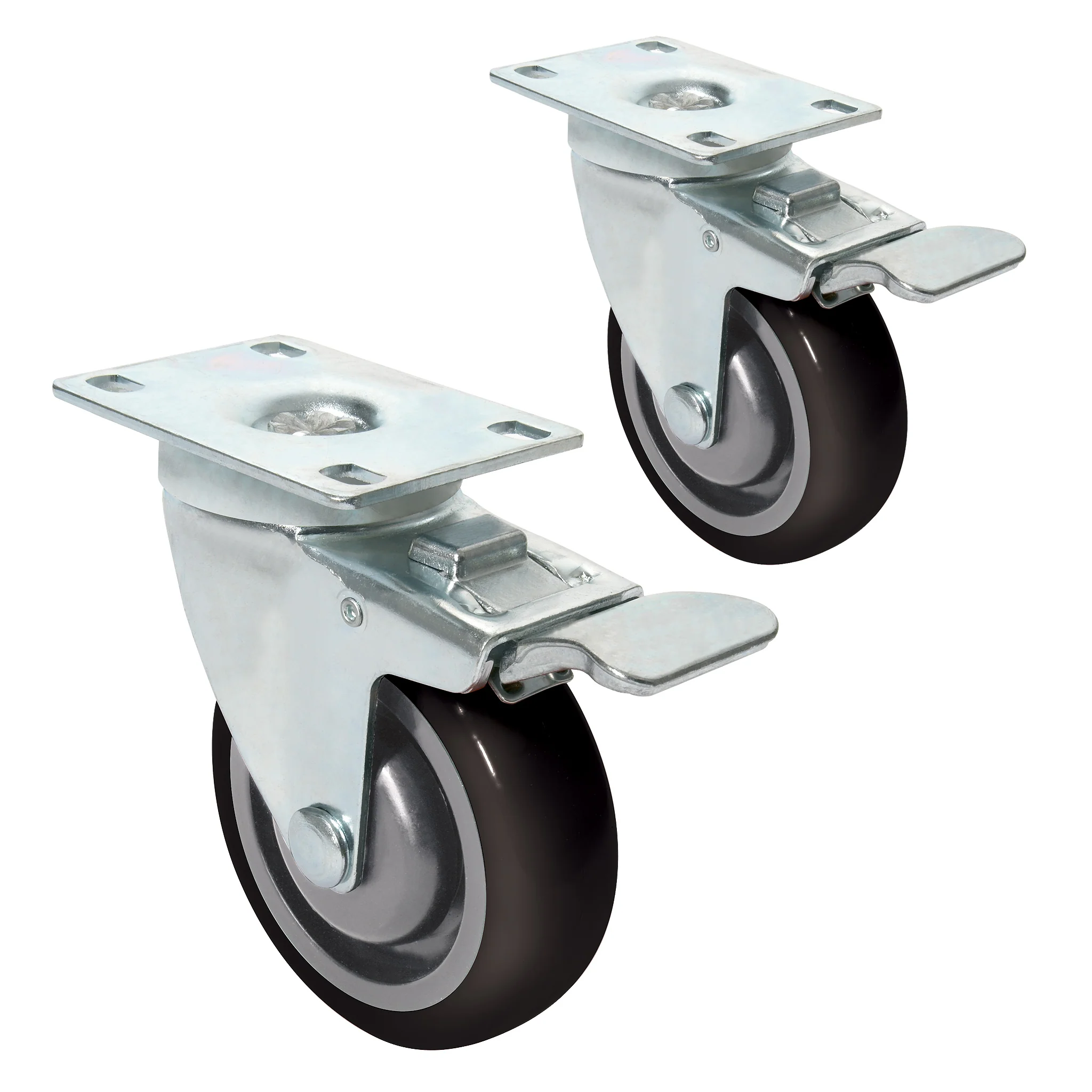 Castors with Brake - 75mm - Pack of 4 - Image 6