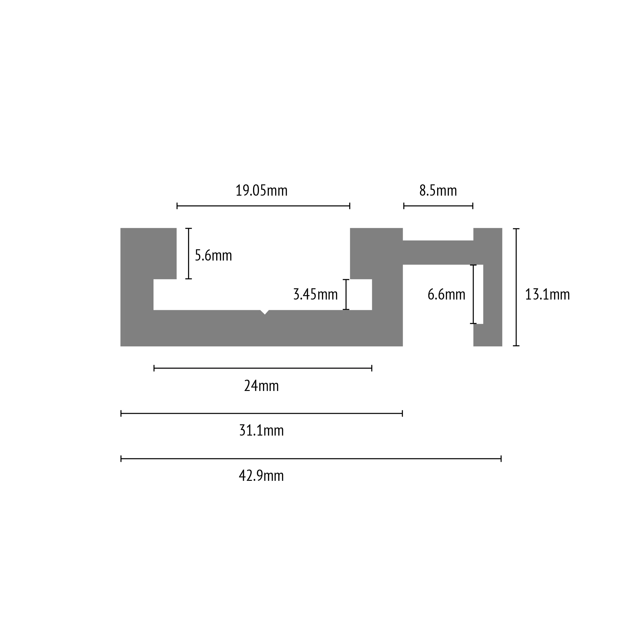 Scale T Track - 19mm - Pack of 2 - Image 3